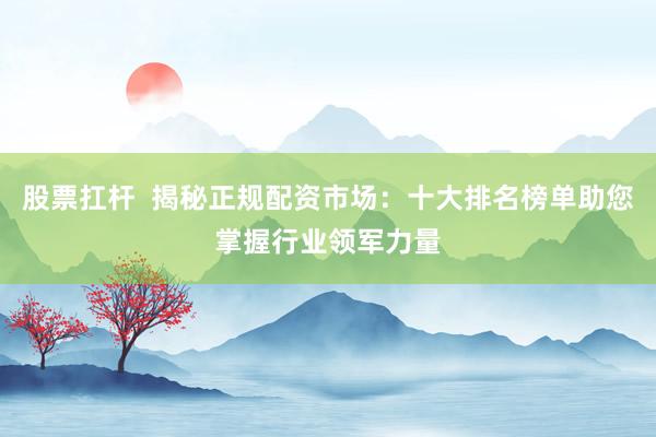 股票扛桿  揭秘正規(guī)配資市場：十大排名榜單助您掌握行業(yè)領(lǐng)軍力量