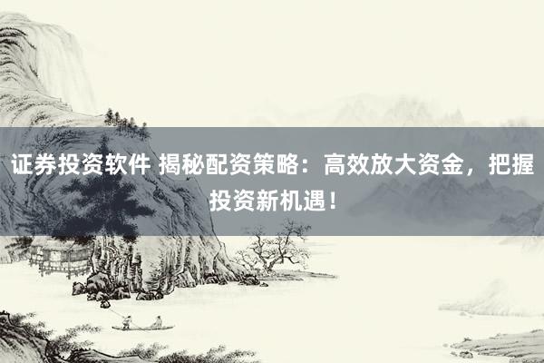證券投資軟件 揭秘配資策略：高效放大資金，把握投資新機(jī)遇！