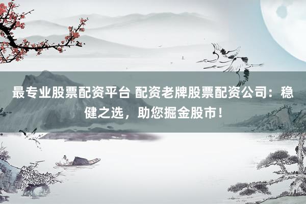 最專業(yè)股票配資平臺 配資老牌股票配資公司：穩(wěn)健之選，助您掘金股市！