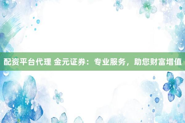 配資平臺代理 金元證券：專業(yè)服務，助您財富增值