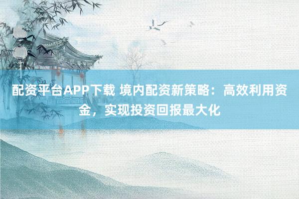 配資平臺APP下載 境內(nèi)配資新策略：高效利用資金，實現(xiàn)投資回報最大化